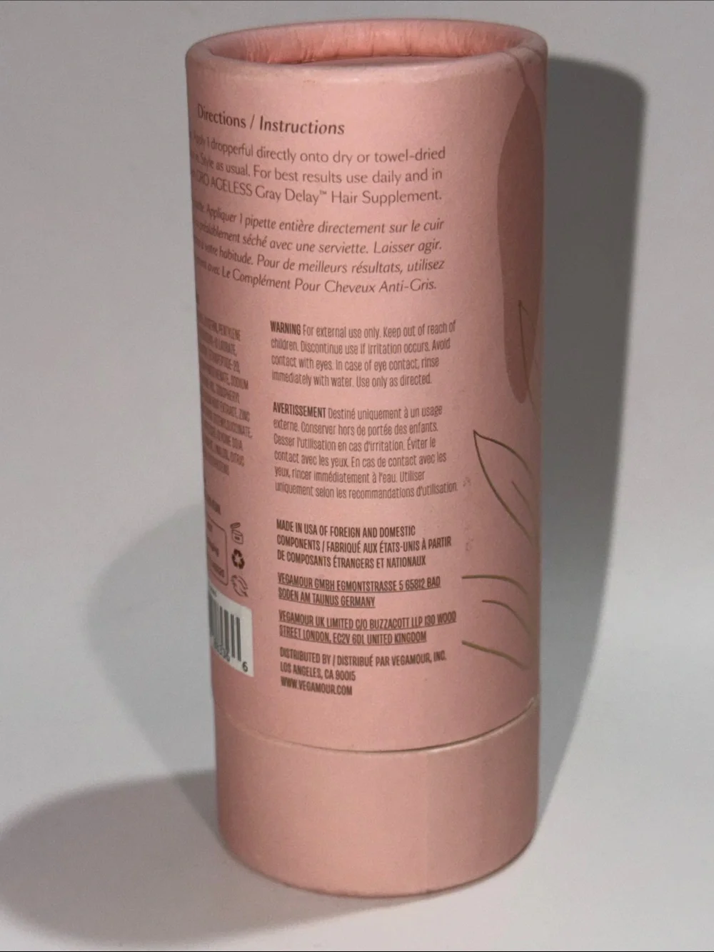 VEGEMOUR GRO AGELESS Anti-Gray Hair Serum • FULL SIZE SEALED 1 Oz. Bottle NEW!